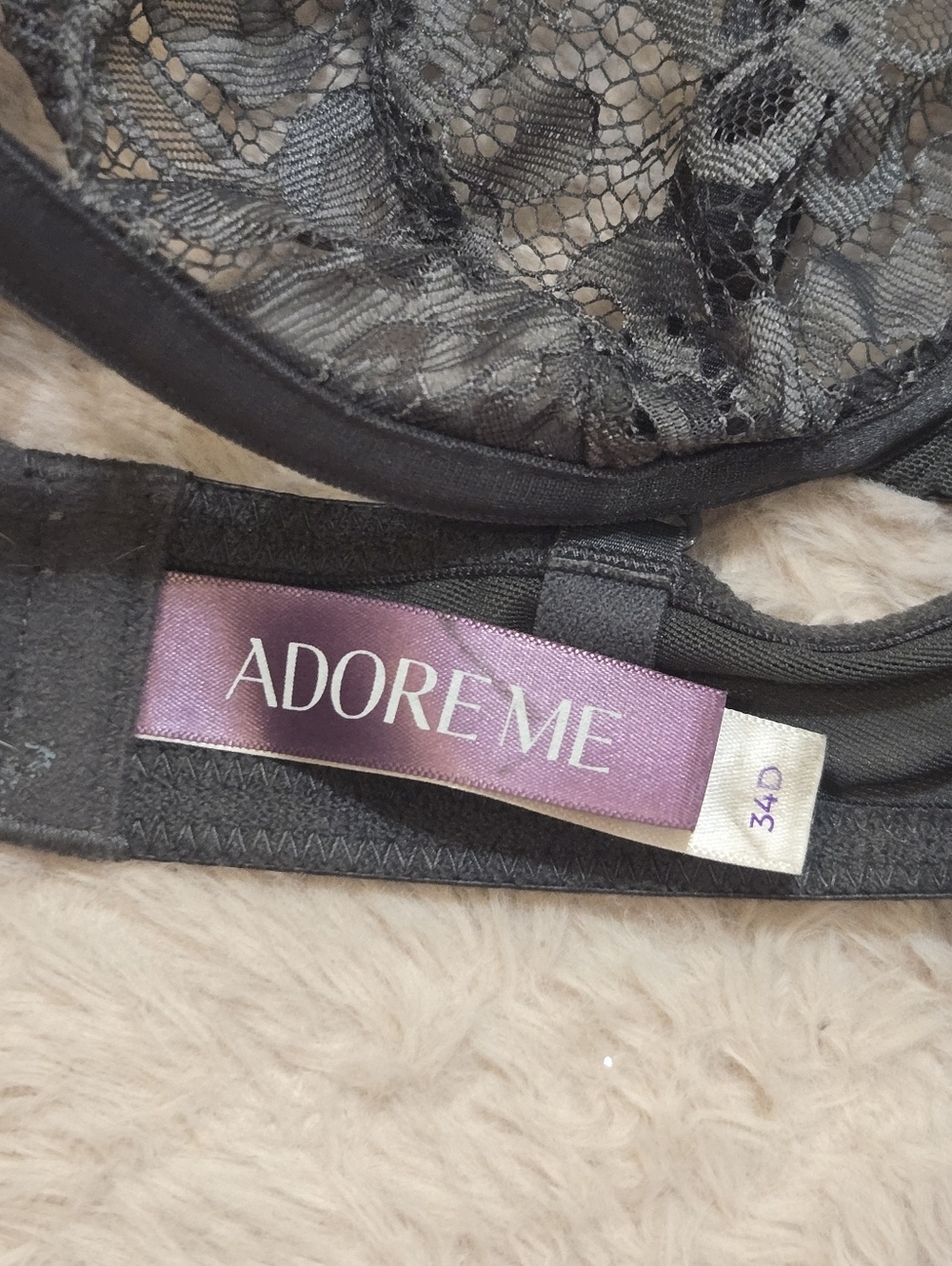 Adore Me Gray Emmeline Unlined Sheer Studded High-Neck Bra, Size 34D - Picture 2 of 8